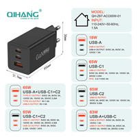 Nouveau GaN 65W CE FCC USB + TYPE C Chargeur Bloc 3 Ports GaN Chargeur Mural Pliable Charge Rapide pour MacBook