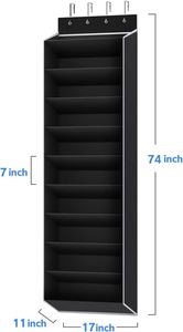 Large 10-Tier <b>Foldable</b> Door <b>Shoe</b> <b>Rack</b> Hanging <b>Shoe</b> Organizer Modern Wall-Mounted Non-Woven Fabric Storage Functional <b>Shoes</b> - Product Image 4