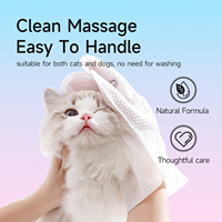 Gant de nettoyage jetable pour animaux de compagnie, lingette humide, gant de bain sans rinçage pour chiens et chats, gants de toilettage et de nettoyage