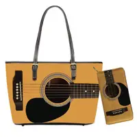 2022 divertente musica gialla/rossa/nera borsa personalizzata grande tote bags con chitarra pz/set