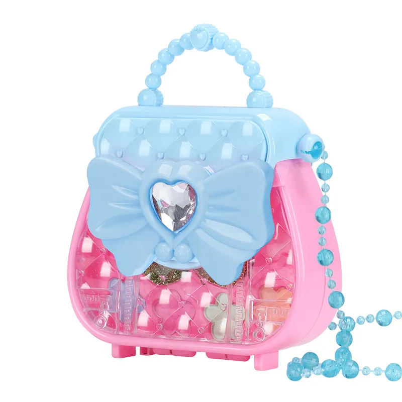 Jouets de maquillage pour filles Ensemble de jouets de beauté pour enfants, ensemble de sac à main cosmétiques pour filles jouet éducatif