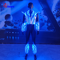 Costume de robot lumineux LED Future Warrior, armure lumineuse pour événements en club, rave, performance sur scène, cosplay