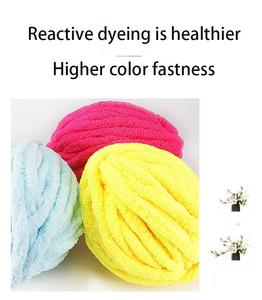 250g filato di ciniglia morbido grosso da 2cm 100% coloranti reattivi in poliestere - Product Image 6