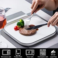 Assiette carrée en céramique personnalisée avec logo, vente en gros, assiette de service en porcelaine blanche, OEM ODM, vaisselle pour restaurants et hôtels, commandes en gros
