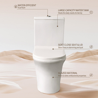 WC en céramique deux pièces OEM avec siphon en P, à poser au sol, à chasse directe