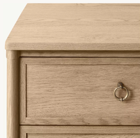 Commode contemporaine de luxe moderne à 5 tiroirs en chêne massif, style français, pour le rangement des meubles de chambre à coucher