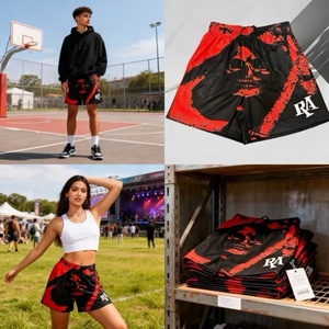 Pantalones Cortos de Baloncesto Personalizados, Deportivos, Casuales, Transpirables, de Secado Rápido, de Malla, para Hombre - Product Image 3