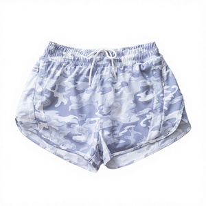 Shorts de sport et yoga pour femmes, taille élastique, taille mi-haute, couleur unie, séchage rapide, double couche, avec logo personnalisé - Product Image 3