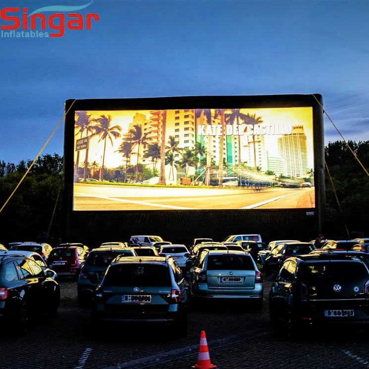 Projetor inflável gigante de filme oxford 11x5.35m, projetor para projeção de filmes, telas projetoras de cinema ao ar livre