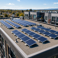 Système de montage solaire pour toit plat anodisé en aluminium 6005-T5+ SUS304, support de panneau PV, installation rapide, garantie 15 ans, 60 m/s