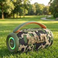 Enceinte rechargeable Zealot P12 avec éclairage LED RGB étanche IPX-6 pour une puissance de sortie de 50-100W, idéale pour le home cinéma, le karaoké et les entrées auxiliaires.