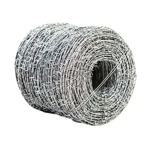 250m 500m Per Roll Low Price Prison Barb Wire Fence Electric Hot Dipped Galvanized Barbed Wire