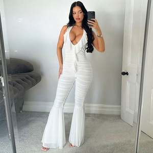 ชุดราตรีเปลือยหลังคล้องคอเซ็กซี่สำหรับผู้หญิงชุดราตรีแบนเดจ - Product Image 1