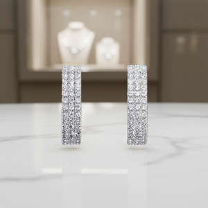 Orecchini in Oro Bianco con Diamanti Taglio Brillante Rotondo Colore D Naturali Certificati GIA Stile Classico Gioielli da Sposa per Donna - Product Image 2