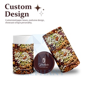 Custom Printed Eco-friendly Food Grade Cardboard Cylinder Round <b>Box</b> Food Biscuit Candy Chocolate <b>Snacks</b> Nut Paper Tube Packaging - Product Image 1