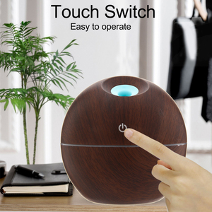 2022 New Mini Portable Mist <b>Diffuser</b> Humidifier with Wood Grain Color LED Light 130ML Mini Humidifier - Product Image 1