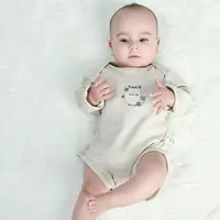 Brightbebe אמזון יילוד תינוקות ילדים לשני המינים בנות בנים סרבל 100% אורגני כותנה ארוך שרוולי בגד גוף תינוק קיץ Romper