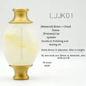 โคมไฟตั้งโต๊ะทรงยุโรป ประดับพู่ทองแดงแท้ ฐานหินอ่อน โคมไฟหินคลาวด์ สำหรับห้องนอน โต๊ะทำงาน ของตกแต่งบ้าน พร้อมอุปกรณ์ประกอบ - Product Image 1