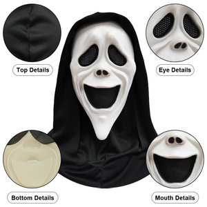Máscara de Látex de Cara de Fantasma de Boca Abierta para Halloween, Disfraz de Terror, Accesorios de Cosplay, Personalizable - Product Image 4