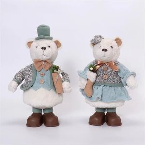 Ours en peluche sur pied aux couleurs festives avec fourrure douce pour la maison, le bureau, l'intérieur et l'extérieur, table d'appoint, table de chevet - Product Image 5