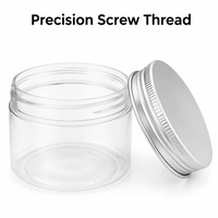 Pot en plastique PET de 50 ml à 250 ml avec couvercle, sans BPA, ambre, noir, bleu, transparent, pour crème, conteneur de stockage cosmétique