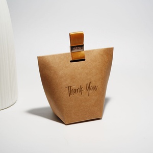 Recycled Materials Kraft Paper Gold Printed White Color Square Shape Wedding Favors Thank You Gift <b>Boxes</b> for <b>Parties</b>-Wholesale - Product Image 4