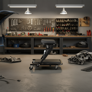 Siège roulant Z Creeper 36 pouces en acier, réglable, tabouret de mécanicien à profil bas, capacité 330 lb, équipement de réparation automobile - Product Image 2