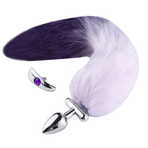 Deformable Replatable Fox Tail Butt Plug para parejas coqueteo Cosplay Animal Fox Tail Ears Set Sin vibrador Metal Anal Butt Plug - Product Image 6