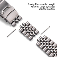 Bracelet de montre en acier inoxydable MZDTIMK Charm 20 mm 22 mm à dégagement rapide, fermoir déployant à double clic, bracelet de montre Jubilee en métal