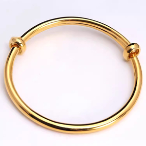 Unisex Custom S925 <strong>Stick</strong> Bangle Bracelet Ladies Gold Plated Wedding Party Sterling Silver <strong>Push</strong>-<strong>Pull</strong> Bracelets for Gift Occasions - Product Image 1