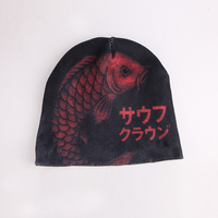 Gorro de Punto con Logotipo Personalizado, Estampado Completo, Estilo Y2K, Informal, Cálido para Invierno, Unisex, Forrado de Satén