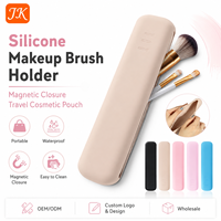 Sac à pinceaux de maquillage en silicone Jinke, fermeture magnétique, trousse de toilette de voyage, étanche, portable, non toxique, vente en gros personnalisée OEM