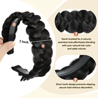 Serre-tête tressé SARLA BH21 fait main en cheveux synthétiques, réglable, tendance, élastique, résistant à la chaleur – Vente en gros