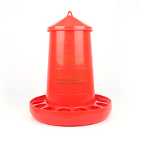 Nouvelle mangeoire automatique robuste pour volailles, 16 kg, en PP rouge, pour aliments humides/séchés, seau durable pour poulets avec anneau de suspension pour poulets de chair
