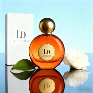 Nuevo Envase de Vidrio Redondo Personalizado para Perfume, 30ml 50ml 100ml, Botella de Vidrio Amarilla Vacía con Pulverizador y Caja de Empaque - Product Image 3