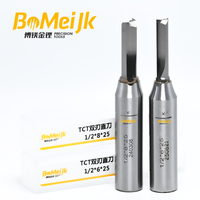 BoMeiJK Fraise droite en carbure pour le travail du bois, queue de 1/2 pouce, TCT, 2 dents, angle de hélice 45°, OEM/ODM, HRC 65, coupe nette