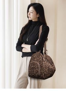 <span class=keywords><strong>Zaino</strong></span> da <span class=keywords><strong>donna</strong></span> leggero, portatile, estivo, elegante, di grande capacità, impermeabile, in <span class=keywords><strong>tessuto</strong></span> resistente con stampa leopardata in finta pelle scamosciata, organizzato - Product Image 6