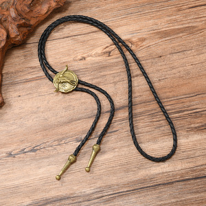 Collana Yiwu transfrontaliera euroamericana personalizzata con cordino cerato intrecciato e accenti in lega a testa di bue, stile vintage western, <span class=keywords><strong>Bolero</strong></span> - Product Image 2