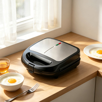 Appareil électroménager sûr JD20521, appareil à sandwich électrique 3-en-1 avec plaques amovibles, protection automatique contre la surchauffe, cordon enroulable, usage domestique