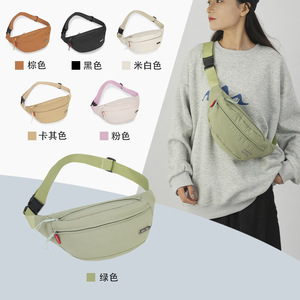 Waist Bag Casual Simple Crossbody Bag Water Resistant Outdoor Sports Cycling Chest Bag For Women Green Black Khaki Pink Brown - Product Image 1