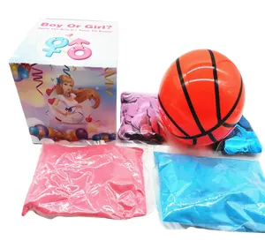 性别揭示篮球套装粉和纸屑