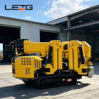 Mini-grue araignée compacte 2 tonnes 4 tonnes à châssis étroit pour travaux de construction de puits d'ascenseur