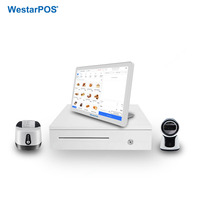WetarPOS TC001 Tablet Layar Sentuh 14 inci untuk Salon Kecantikan, Android 11.0, Basis Lipat, Dapat Dipasang di Dinding