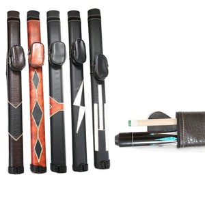 Estuche de transporte portátil para taco de <span class=keywords><strong>billar</strong></span> americano de 2 orificios, tipo barril, de media longitud, de cuero PVC - Product Image 5