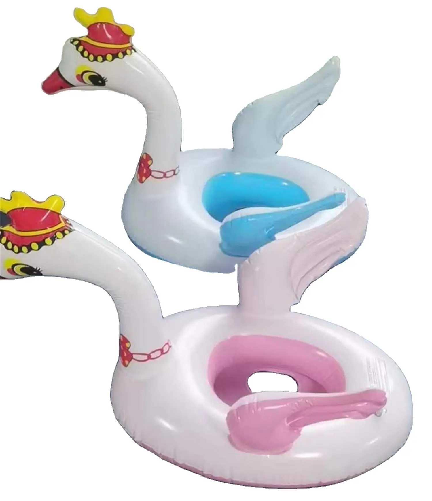 Vendite calde estive carino cigno bianco piscina gonfiabile sedile per bambini acqua che gioca anello di nuoto