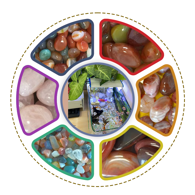 Irregular Colored Agate Flower Pot Paved
