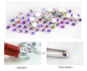 Hot Selling SS3-SS20 Non Hotfix Crystal AB Strass Bulk Hochwertige Diamant schliff Cristal Eisen auf Glas Strass für die Hochzeit - Product Image 3