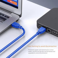 Kabel AM-AM Newstarlink USB 3.0 Ramah Lingkungan Biru Transfer Data Cepat Konduktor Tembaga Murni Dilindungi PVC Kamera Mobil Barcode