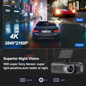 Nouvelle caméra embarquée double 2025 UHD 4K+1080P avec GPS WiFi, enregistrement <span class=keywords><strong>avant</strong></span> et <span class=keywords><strong>arrière</strong></span>, vision nocturne, contrôle par application - Product Image 3