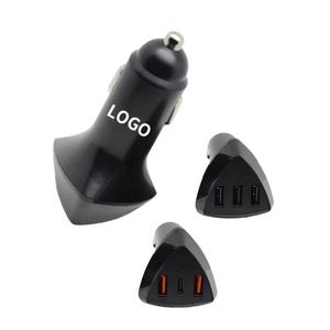 Custom Logo Car Phone Charger Portable Multi Port <b>USB</b> Type <b>C</b> Universal Car Charger <b>Adapter</b> for Mobile - Product Image 1